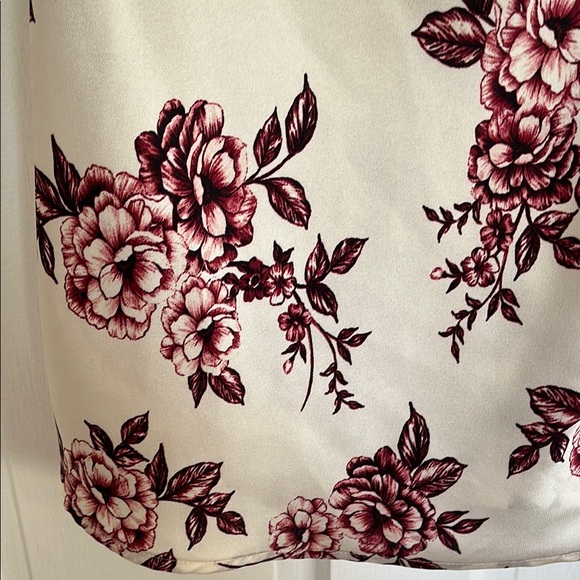 Express Floral Print Cowl Neck Top - Cream and Pink - Picture 4 of 4